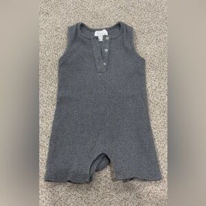 Gray Ribbed Kids Bodysuit